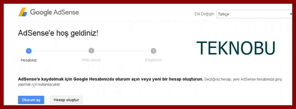 Adsense Hesabı Açmak
