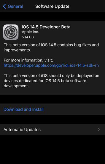 iOS 14.5 Beta