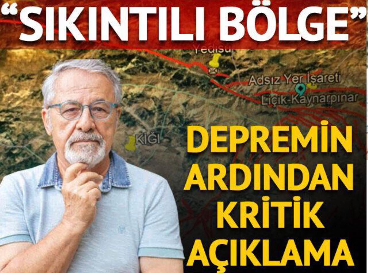 Bingöl’deki depremin ardından Prof. Dr. Naci Görür’den kritik açıklama