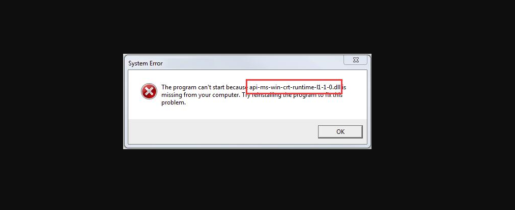 Program Api-ms-win-crt-runtime-l1-1-0.dll Hatası