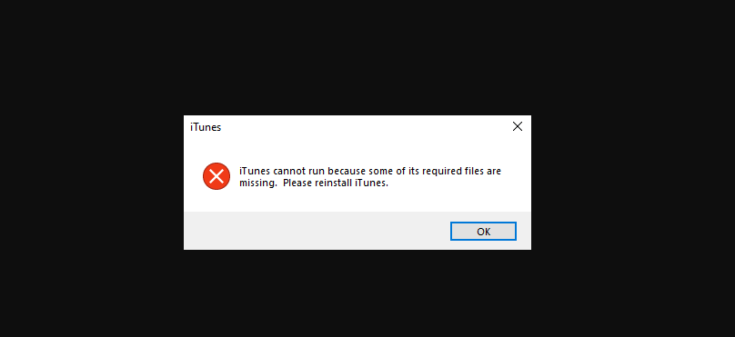 İtunes Cannot Run Because Some Of İts Required Files Are Missing Hatası