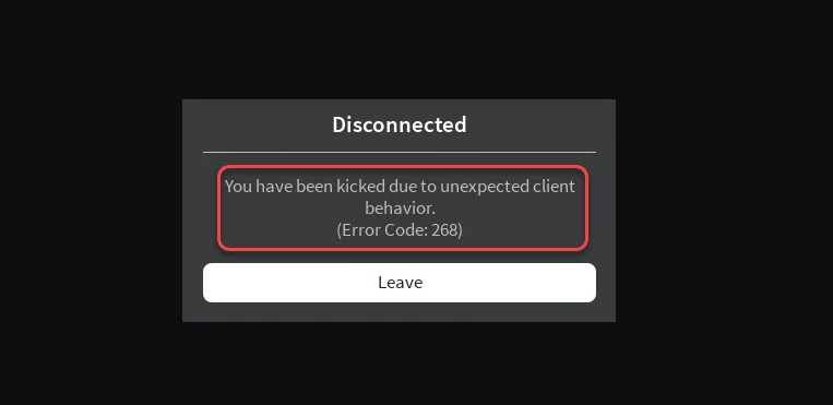 Roblox Error Code 268