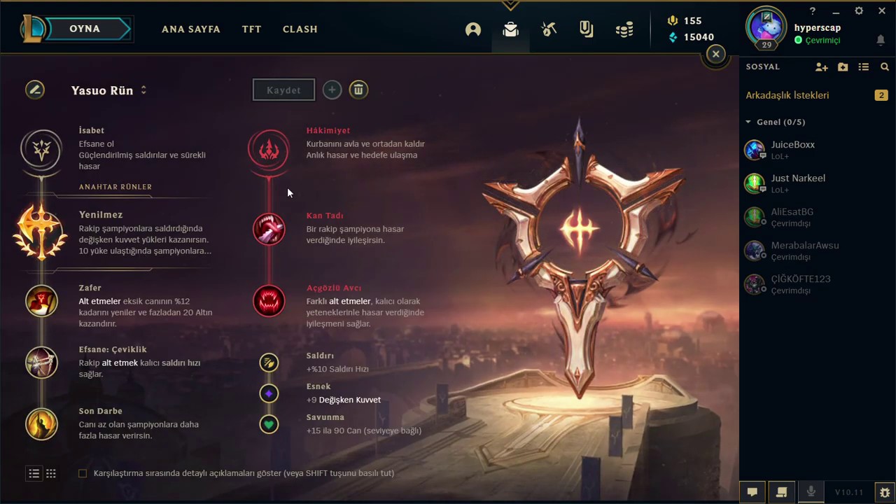 Yasuo Rün S11 Mid 11.2 Güncel Eşya Build Dizilimi 2021