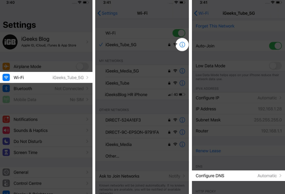 İphone Dns Ayarları