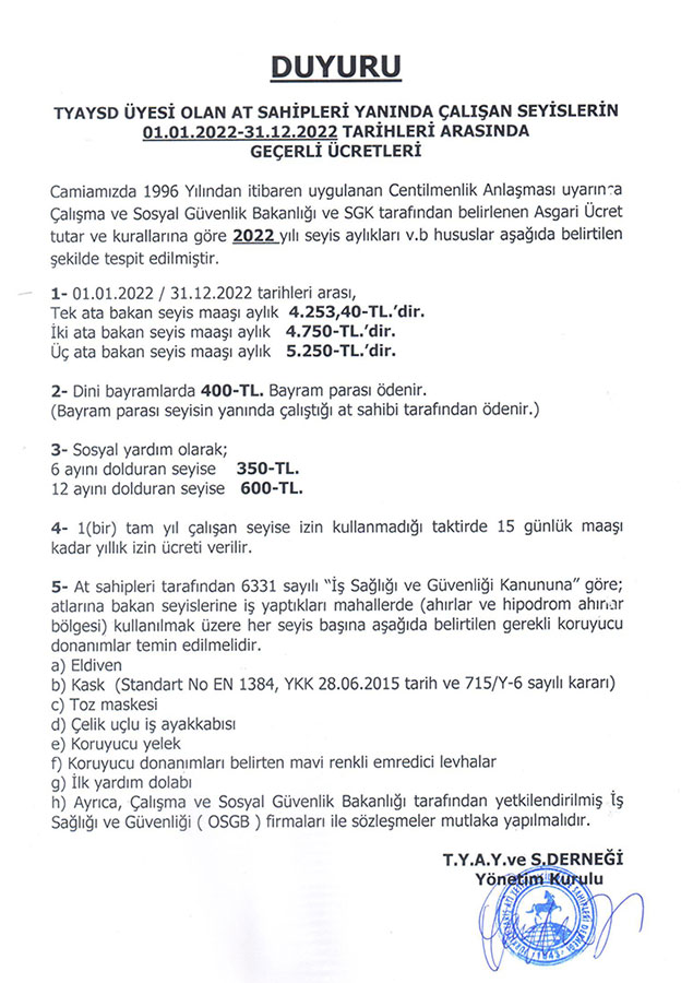 2022 Seyis Maaşları Ne Kadar Oldu? 3 2022 Seyis Maaşları Ne Kadar Oldu?