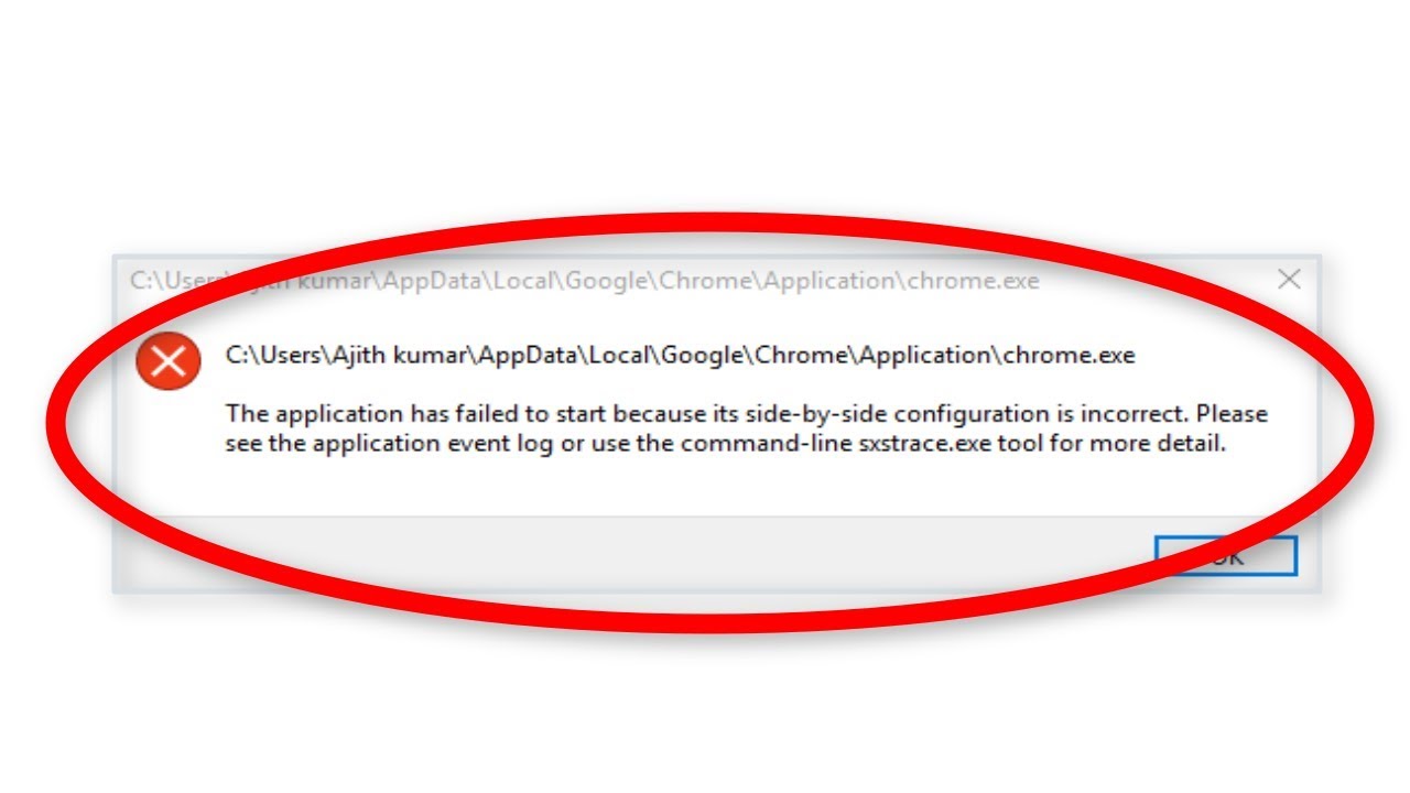 Chrome Uygulama Yan Yana Yapılandırması Doğru Olmadığından Başlatılamadı