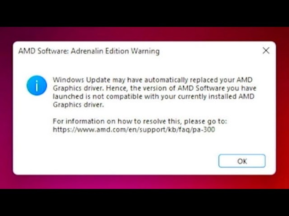 Windows Update May Have Automatically Replaced Your Amd Graphics Driver Hatası