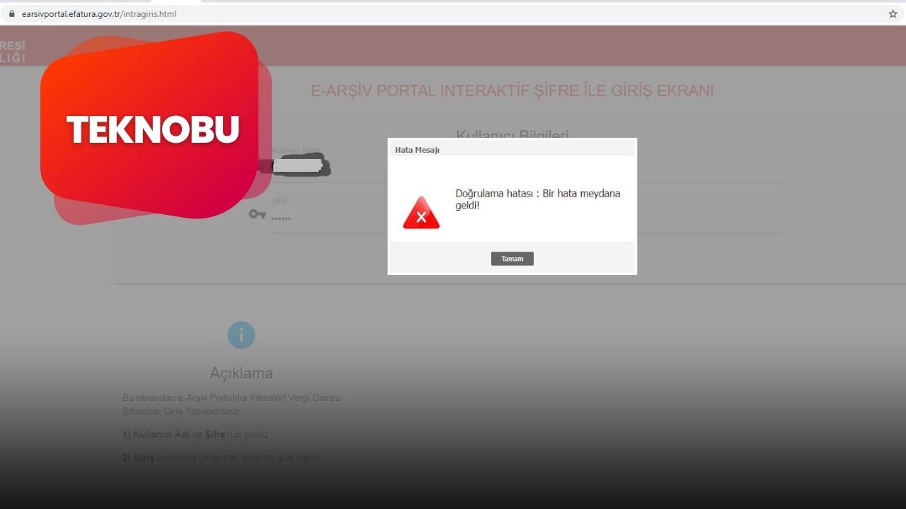 E Arşiv Doğrulama Hatası Bir Hata Meydana Geldi (Çözüm)
