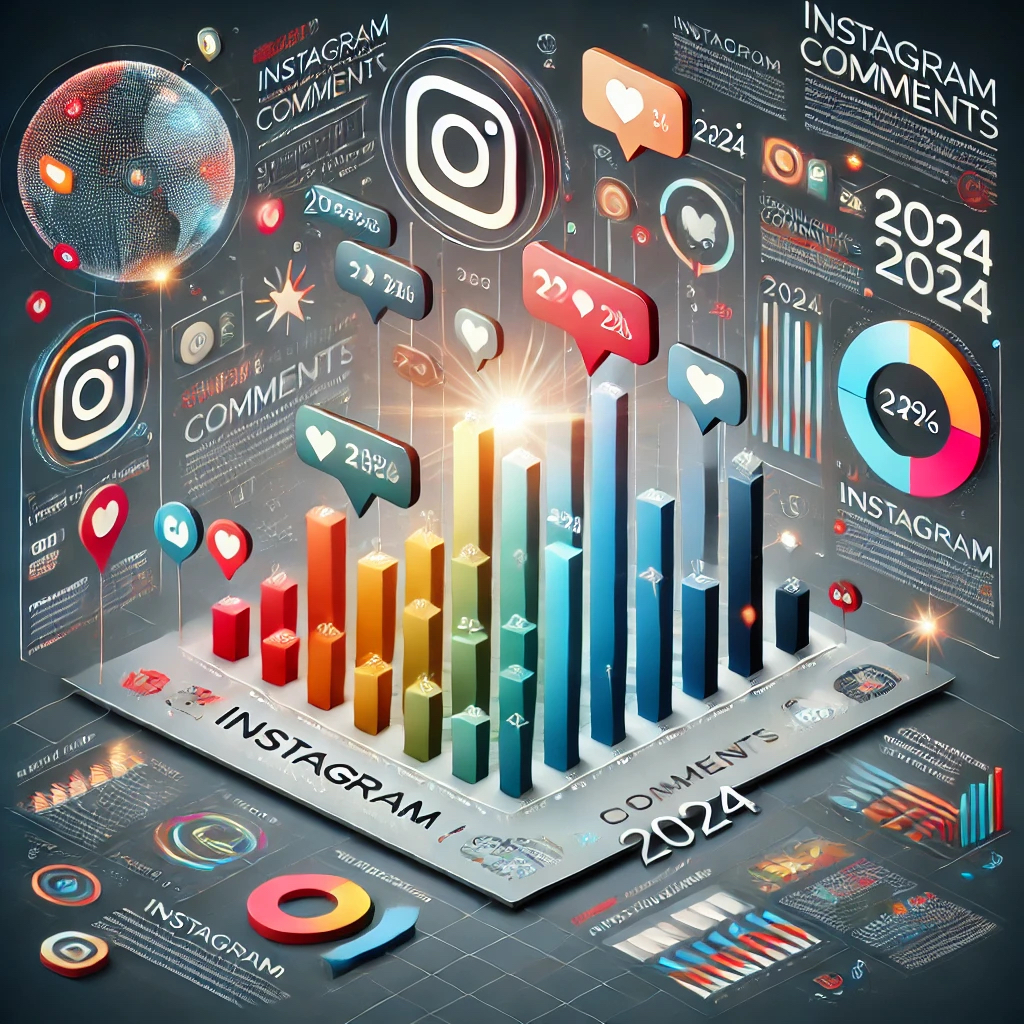 DALL&middot;E 2024 09 16 18.16.04 A dynamic infographic focusing on Instagram comment statistics for 2024. The graphic displays the average number of comments per post across different kopyasi