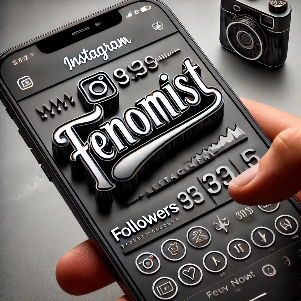 Instagram Takipçi Neden Önemlidir? (Fenomist Garantisi) 3 DALL·E 2024 10 21 20.01.29 A highly realistic and professional image promoting the Fenomist brand with the word Fenomist written in bold clear and symmetrical typography a