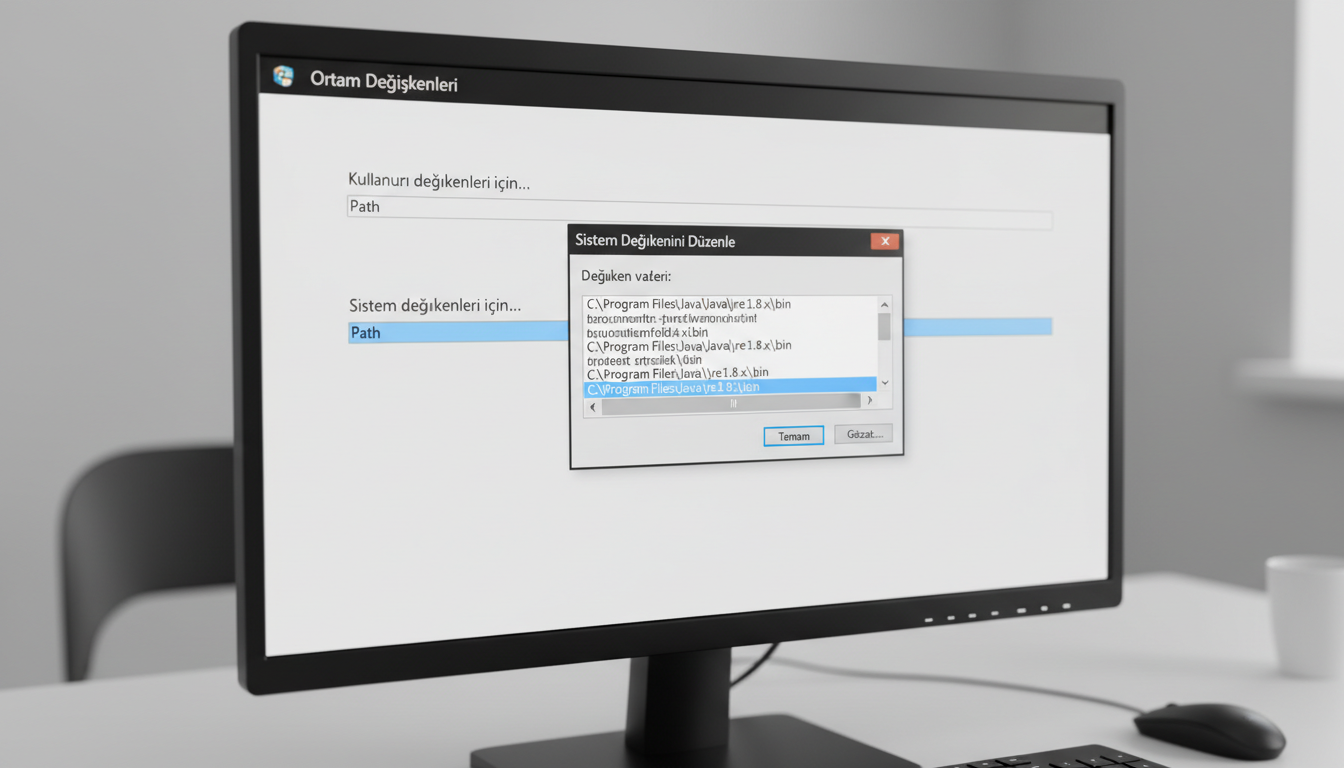Java Benzetici Program Yükleme Sırasında Windows Hatası 2 Oluştu: Kesin Çözüm 5 Path satiri secili ve duzenleme ekrani 425991